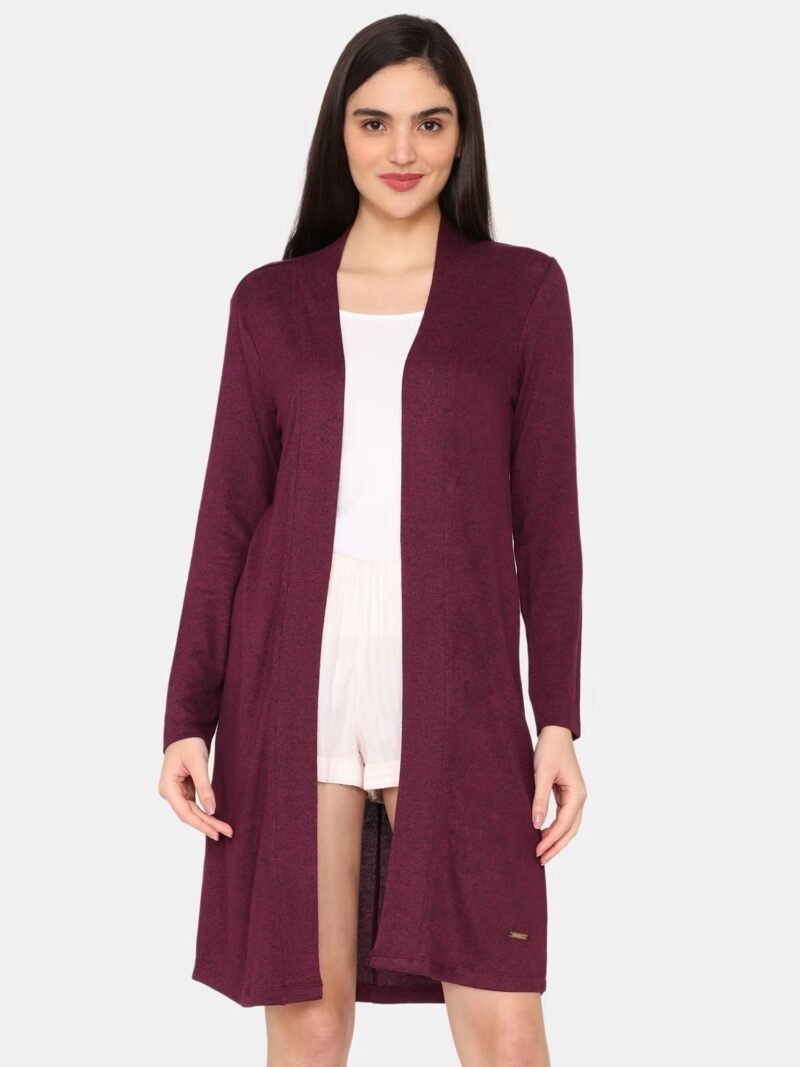 Light Jaspe Knit Poly Shrug - Windsor Wine